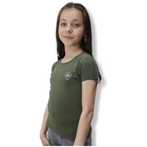 футболка divonette для девочки, зеленая