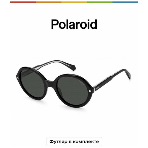 женские солнцезащитные очки кошачьи глаза polaroid, черные