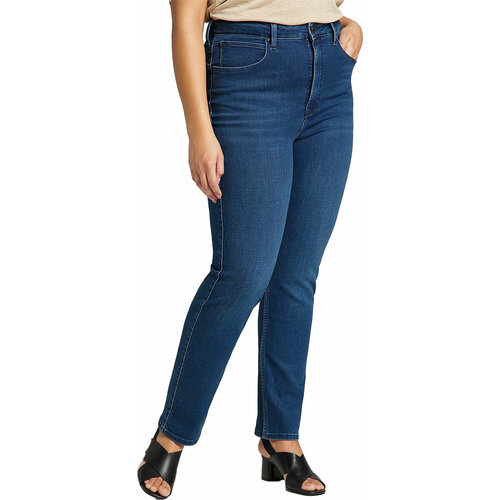 женские джинсы с высокой посадкой lee, синие