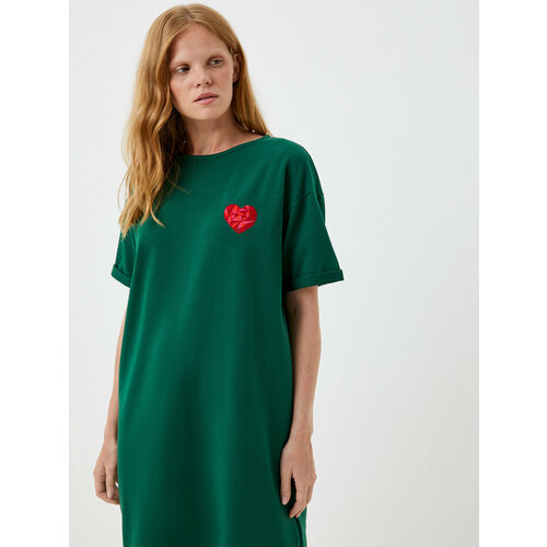 женское платье-футболки берегите птиц, зеленое