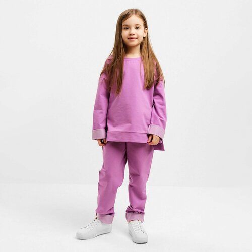 повседневные брюки minaku для девочки, фиолетовые