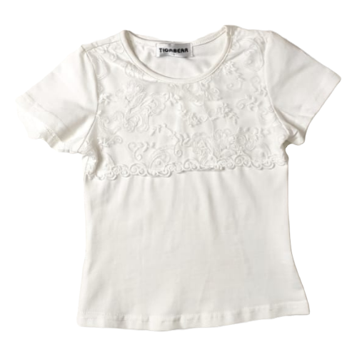 футболка с коротким рукавом tigabear для девочки, белая