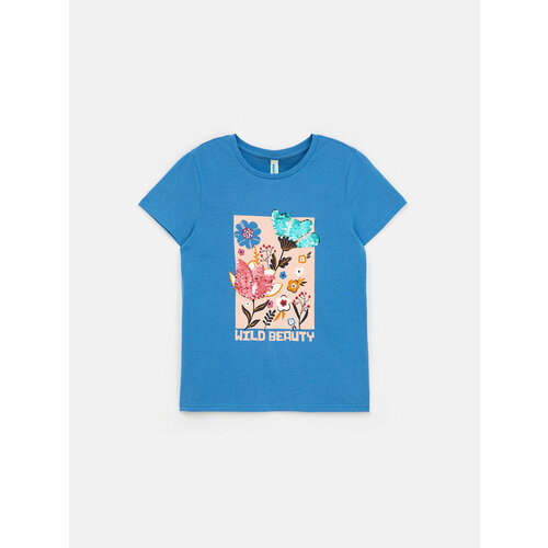 футболка acoola для девочки, синяя