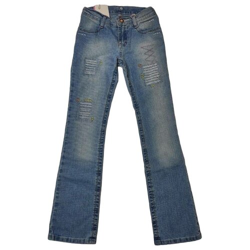 джинсы с низкой посадкой mewei для девочки, синие