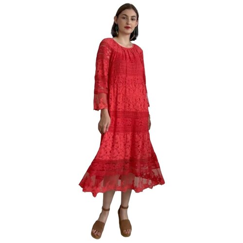 женское платье миди made in italy, красное