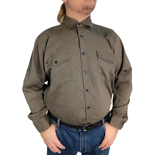 мужская рубашка с длинным рукавом barcotti, серая