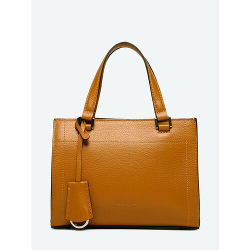 женская кожаные сумка vitacci, оранжевая