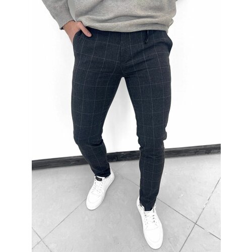 мужские брюки чинос skos fashion, серые
