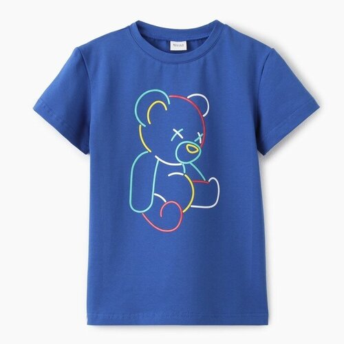 футболка с рисунком minaku для мальчика, синяя