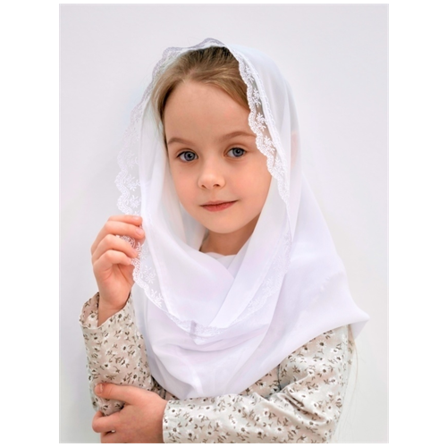 шарф крестим деток для девочки, белый