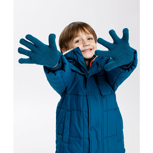 вязаные перчатки button blue для мальчика, синие