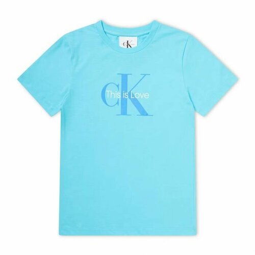 футболка calvin klein для девочки, синяя