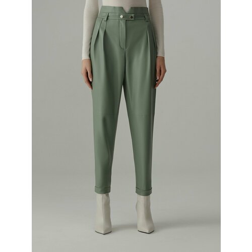 женские брюки с высокой посадкой anna pekun, зеленые