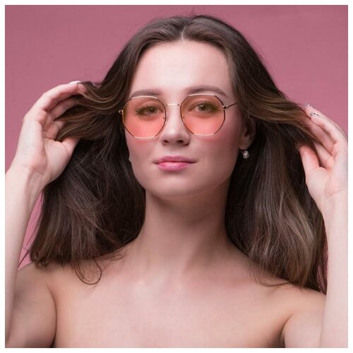 женские круглые солнцезащитные очки мастер к, розовые