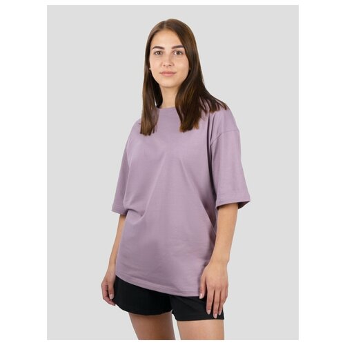 женская футболка удлиненные rich line, фиолетовая