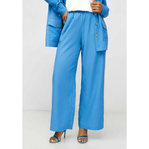 женские брюки с высокой посадкой veravo, голубые