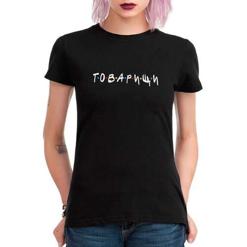 женская футболка с принтом dream shirts, черная