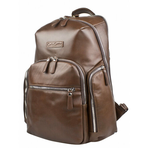 мужской кожаные рюкзак carlo gattini, коричневый