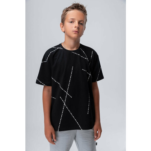 футболка с коротким рукавом bodo для мальчика, черная