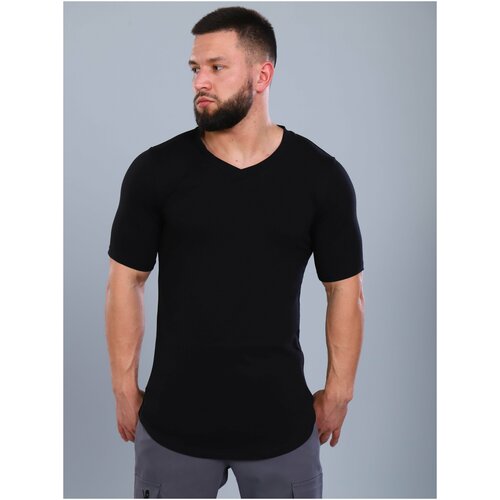 мужская футболка с v-образным вырезом huracan, черная