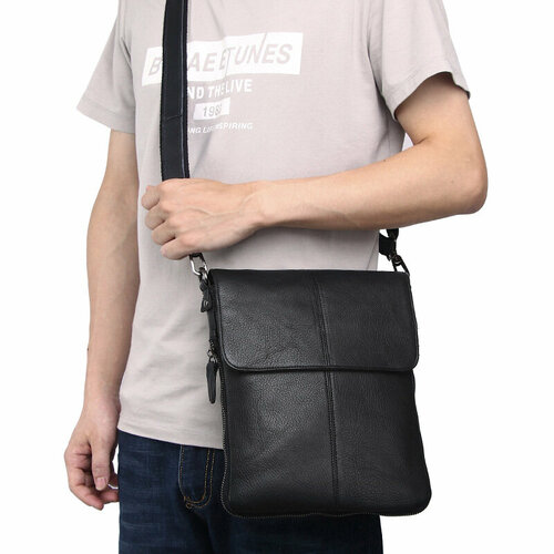 мужская кожаные сумка guangzhou top quality leather products, черная