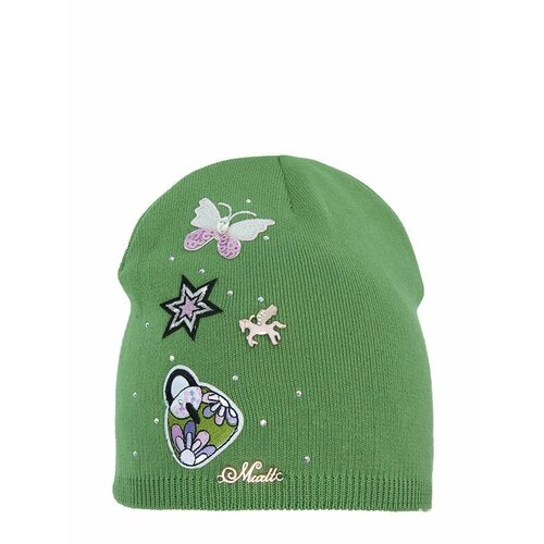 вязаные шапка mialt для девочки, зеленая