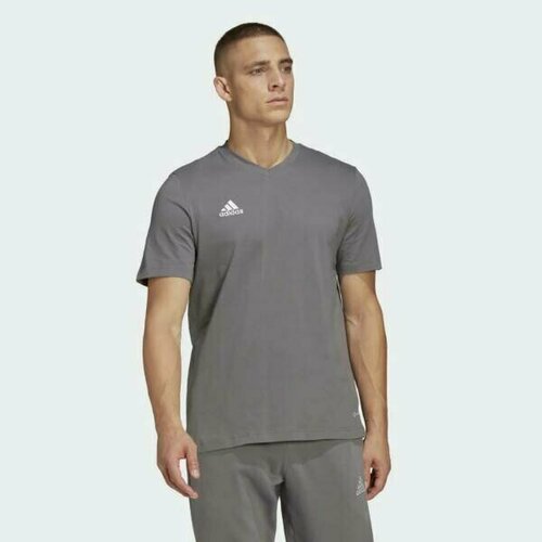 мужская футболка с v-образным вырезом adidas, серая
