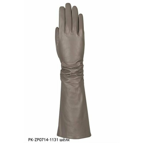 женские кожаные перчатки montego, серые