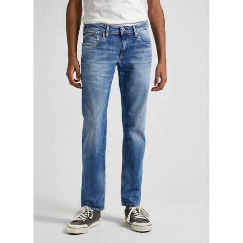 мужские джинсы с низкой посадкой pepe jeans london, голубые