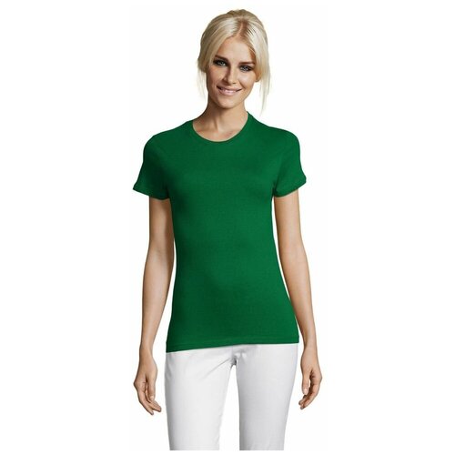 женская футболка с круглым вырезом sol’s, зеленая