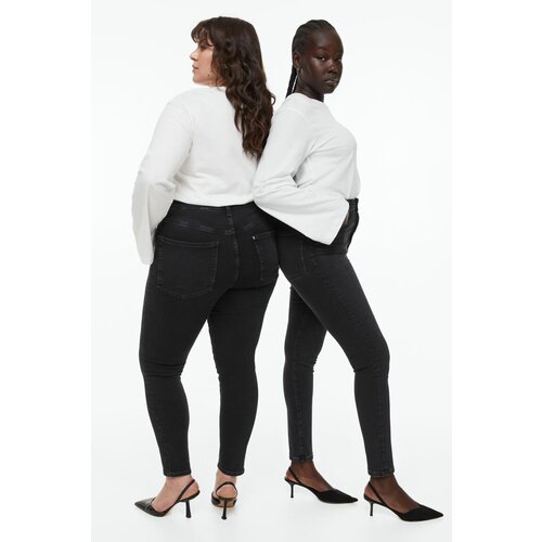 женские джинсы скинни h&m, черные