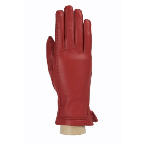 женские кожаные перчатки montego, красные