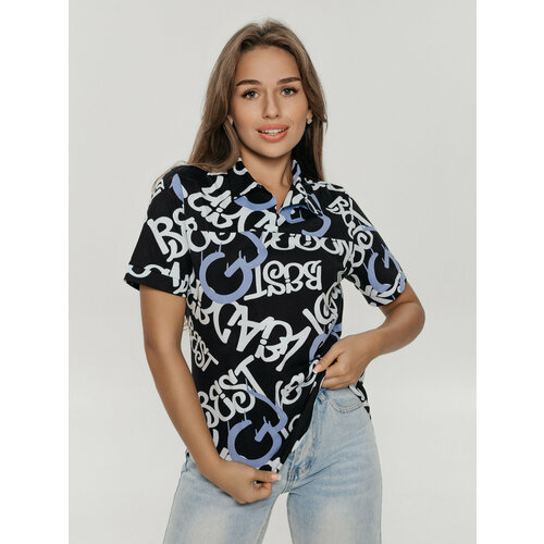 женская футболка с принтом lovetex.store, черная