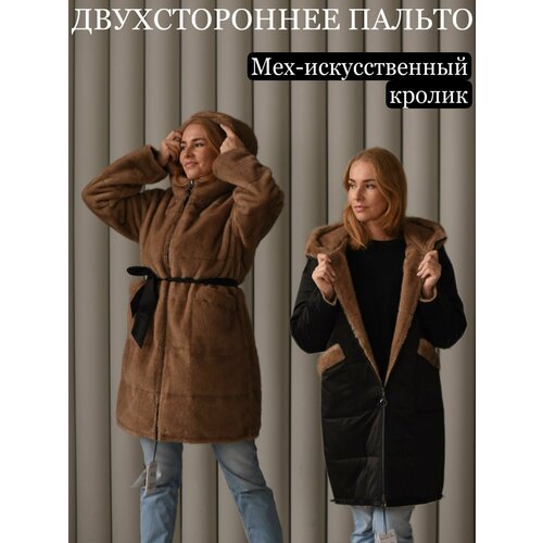 женское пальто нет бренда, коричневое