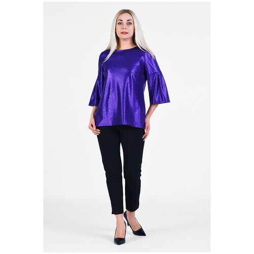 женская блузка с v-образным вырезом olsi, фиолетовая