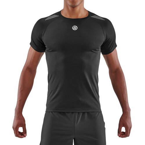 мужская футболка удлиненные skins, черная