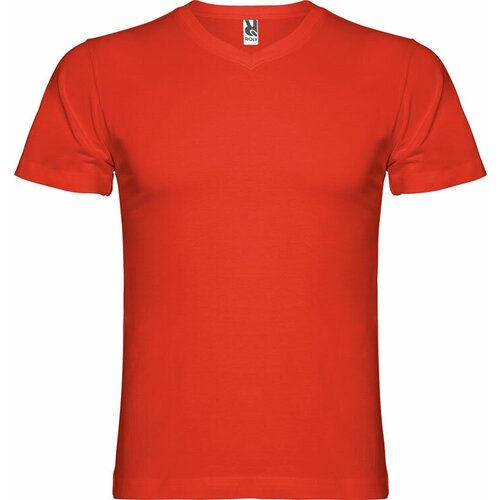 мужская футболка с v-образным вырезом roly, красная