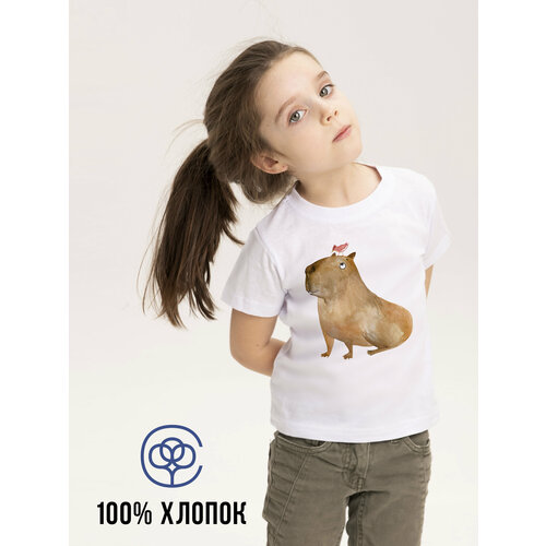 футболка с принтом kopernik для мальчика, белая