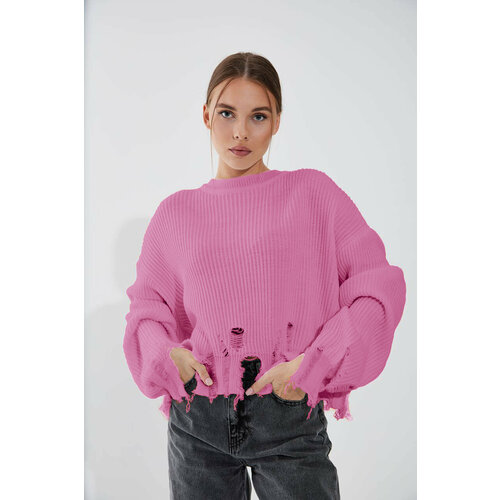 женский свитер удлиненные alientory, розовый