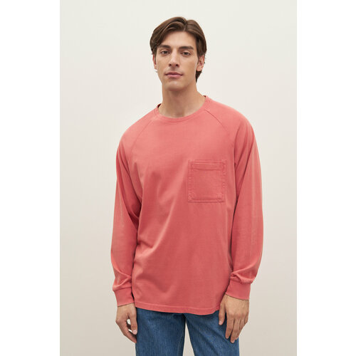 мужская футболка с длинным рукавом finn flare, розовая