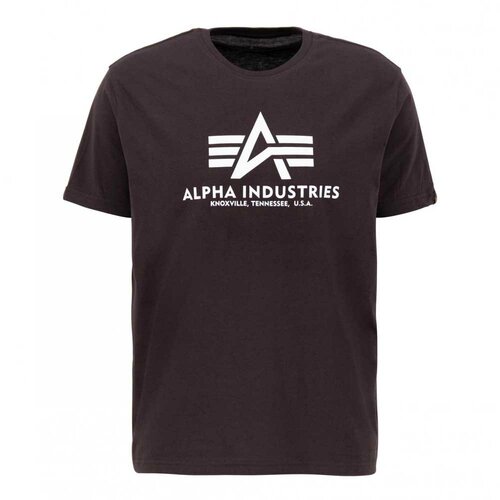 мужская футболка с круглым вырезом alpha industries, коричневая