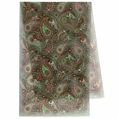 женский шерстяные палантин павловопосадская платочная мануфактура, зеленый