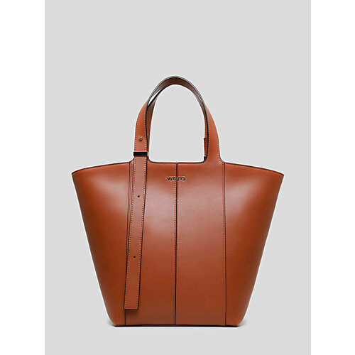 женская кожаные сумка vitacci, коричневая