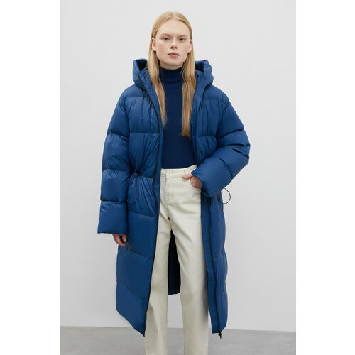 женское пальто с капюшоном finn flare, синее