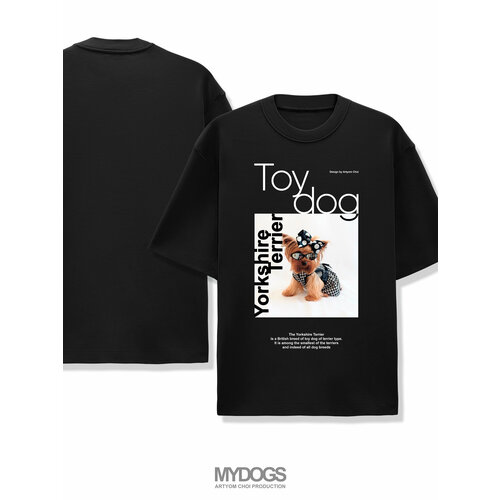 женская футболка с принтом mydogs, черная