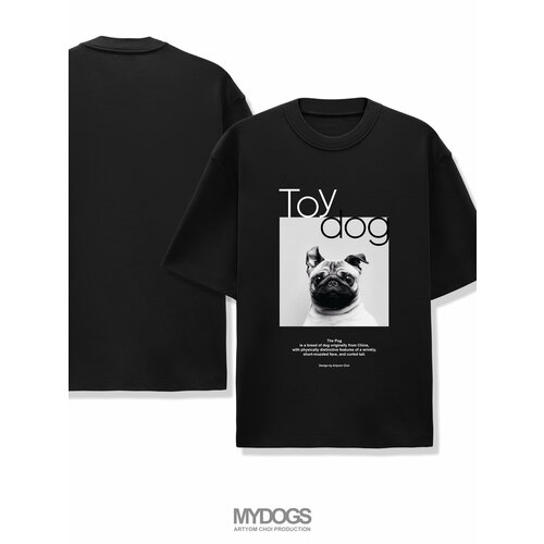 женская футболка с принтом mydogs, черная