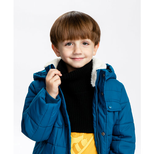 вязаные шарф button blue для мальчика, черный