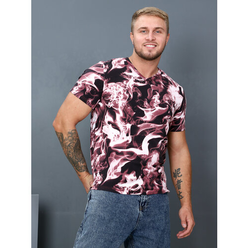 мужская футболка с коротким рукавом ivcapriz, бордовая