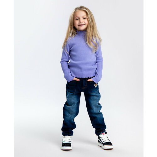 свитер удлиненные button blue для девочки, фиолетовый