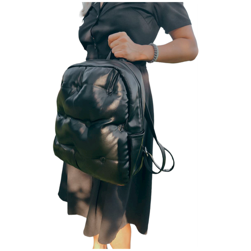женский кожаные рюкзак double brand, черный